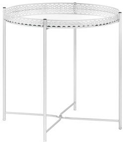 vidaXL Mesa de apoio 40x40x41 cm vidro prateado