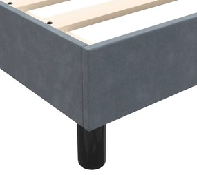 Estrutura de cama sem colchão cinza escuro 80x220 cm Veludo