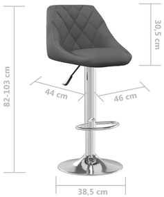 Bancos de bar 2 pcs veludo cinzento-escuro