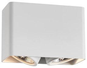Foco de superfície de design branco GU10 70mm 2-luzes giratório e inclinável - Vox Design