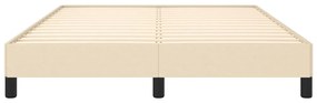 Estrutura de cama sem colchão 140x190 cm tecido cor creme