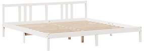 Cama com estante sem colchão 200x200 cm pinho maciço branco