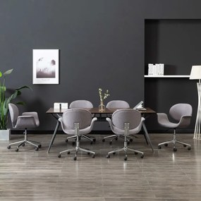 vidaXL Cadeiras de jantar giratórias 6 pcs tecido cinzento