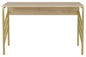 Secretária de Estudo Josephine - Dourado e Carvalho - 120x60x74,8 cm