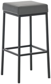 Banco de bar Montreal em couro sintético e com estrutura preta 37 x 83 x 37 cm Cinzento
