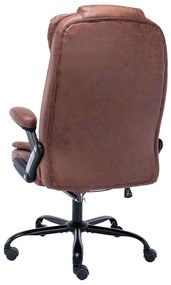 Cadeira massagens p/ escritório couro artificial castanho-claro
