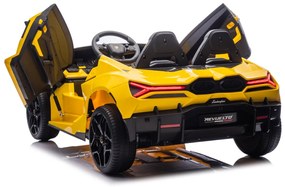 Carro elétrico para Crianças 2 Lugares Lamborghini Revuelto XL STRONG 24V, Rodas AR bombeado, Assento Couro ecológico Amarelo