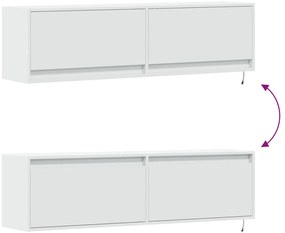 Móvel de parede para TV com luzes LED 140x31x38 cm branco