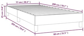 Estrutura de cama sem colchão 80x200 cm veludo cinzento-claro
