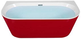 Banheira para parede em acrílico vermelho 170 x 80 cm HARVEY Beliani