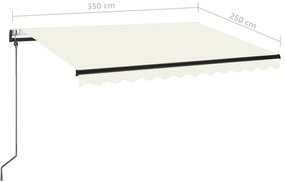 Toldo retrátil automático 350x250 cm creme