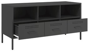 Móvel de TV 100,5x39x50,5 cm aço preto