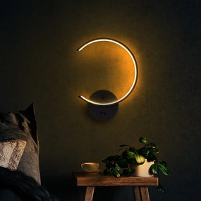 Candeeiro de Parede Moon - Preto - 33cm x 46cm x 6cm