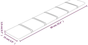 Painel de parede 12 pcs 90x15 cm veludo 1,62 m² vermelho tinto