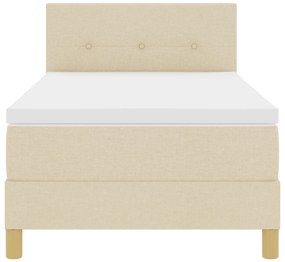 Cama Box Spring com Colchão Creme 80x200 cm Tecido