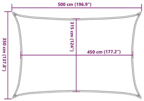 Para-sol estilo vela retangular 160 g/m² 3,5x5 m PEAD amarelo