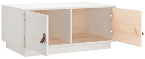 Mesa de centro 80x50x35 cm madeira de pinho maciça branco