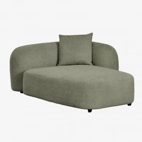 Chaise Longue Direito Para Sofá Modular Em Chenille Coco Tecido Chenille Verde Sálvia - Sklum