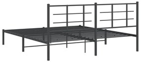 Estrutura de cama em metal com cabeceira 180x200 cm preto