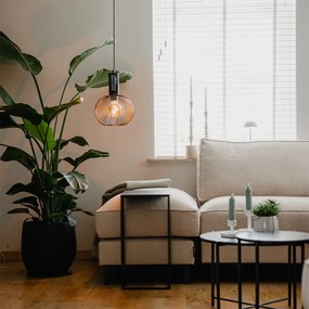 Candeeiro de suspensão design preto - Wire Whisk