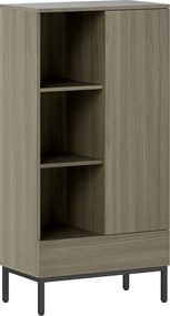 Aparador para Sala Moderno com Gaveta Prateleira Ajustável e 3 Compartimentos Abertos 60x34x121 cm Madeira