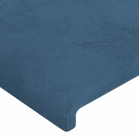 Estrutura de cama c/ cabeceira 90x190 cm veludo azul-escuro