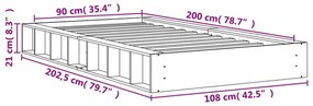 Cama sem colchão 90x200 cm pinho maciço castanho-mel