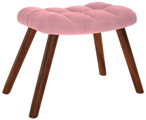 Cadeira de descanso com banco veludo rosa