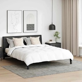 vidaXL Edredom de Inverno com travesseiro 3 pcs Branco Pena de ganso