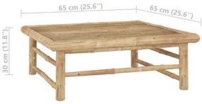 3 pcs conj. lounge jardim em bambu c/ almofadões cinza-escuro