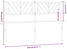 Cabeceira de cama 150 cm metal preto