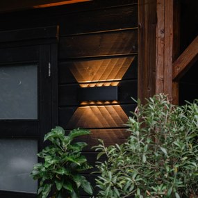 Candeeiro de parede exterior preto com LED 10 luzes IP54 - Silly