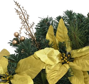 Grinalda de Natal com luzes LED 60 cm PVC verde