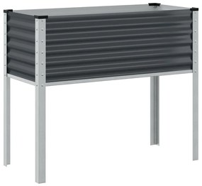 Vaso/floreira de jardim 100x41x90 cm aço antracite
