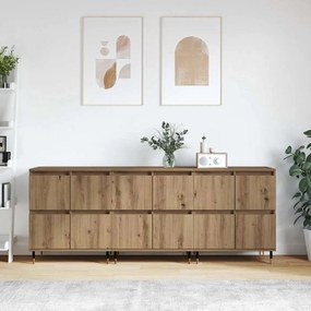 vidaXL Aparadores 3 pcs carvalho artisiano 180 x 35 x 70 cm