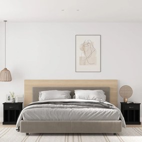 vidaXL Mesas de cabeceira 2 pcs 43x36x50 cm preto