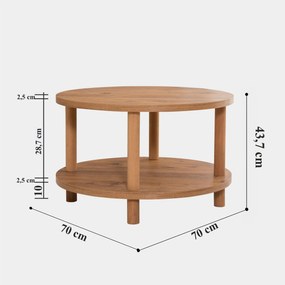 Mesa de Centro Roby – Pinho Atlântico – Diâmetro 70 cm