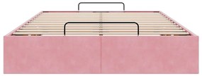 Ottoman Bed Frame No Colchão Rosa 120x190 cm Veludo