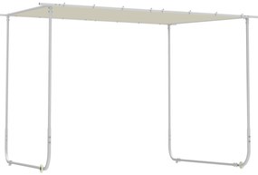 Outsunny Pérgola 302x302x220/250 cm Pérgola de Jardim com Rodas Proteção UV 30+ com Estrutura de Aço para Pátio Varanda Bege