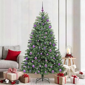vidaXL Árvore de Natal Articulada Artificial Verde 210 cm PVC e Metal