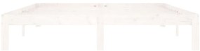 Estrutura de cama 160x200 cm pinho maciço branco