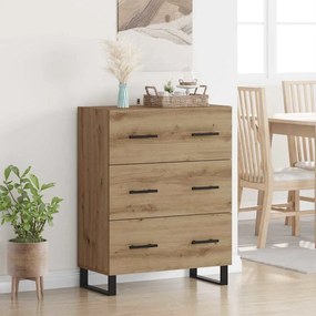 vidaXL Buffet com gaveta Carvalho Artesanal 69,5 x 34 x 90 cm