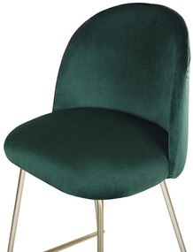 Conjunto de 2 cadeiras de bar em veludo verde ARCOLA Beliani