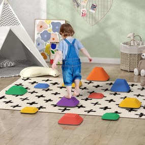 Conjunto de 11 pedras de equilíbrio para crianças, para percursos de motricidade, empilháveis e antiderrapantes, multicoloridas