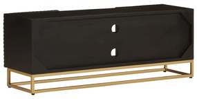 Móvel de TV 110x30x40 cm mangueira maciça e ferro preto