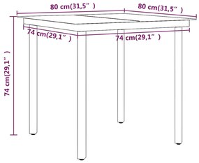 3 pcs conjunto de jantar para jardim c/ almofadões bege e preto