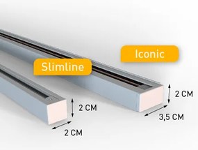 Sistema de iluminação de trilho moderno com 6 focos e 4 pendentes bege e branco monofásico - Slimline Uzzy Keno