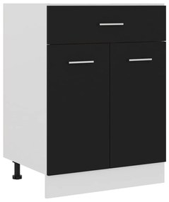 801229 vidaXL Armário inferior c/ gavetas 60x46x81,5cm contraplacado preto