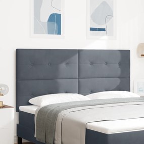Cabeceira vidaXL Botonê Cinza Escuro 180 cm Veludo