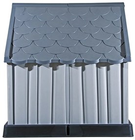Casota para cão 92x87x91 cm plástico cinzento